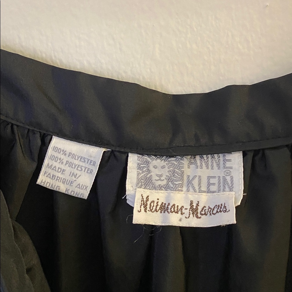 Vintage Anne Klein Neiman Marcus Black Tiered Midi Skirt - Picture 2 of 6